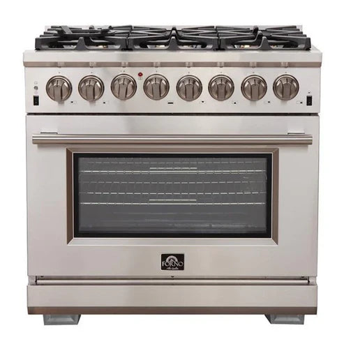 Forno, Capriasca 36' Freestanding Dual Fuel Range, LED Knobs FFSGS6187-36