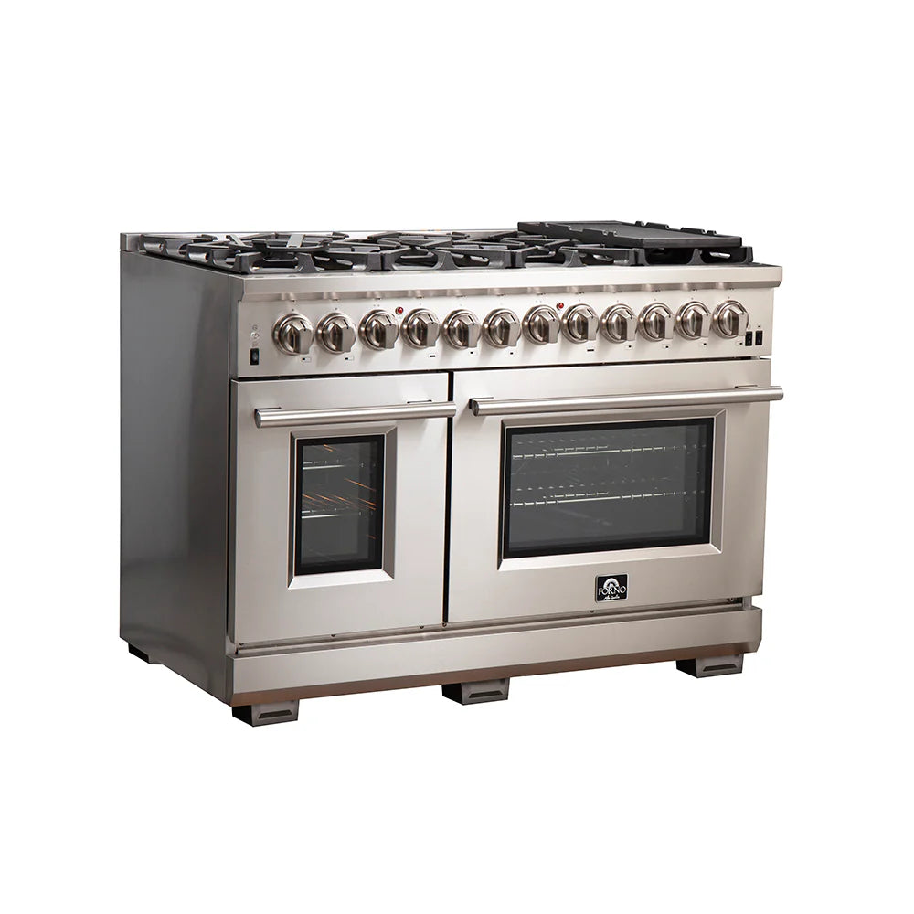 Forno, Capriasca 48' Freestanding Dual Fuel Range, LED Knobs FFSGS6187-48