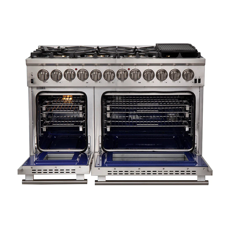 Forno, Capriasca 48' Freestanding Dual Fuel Range, LED Knobs FFSGS6187-48