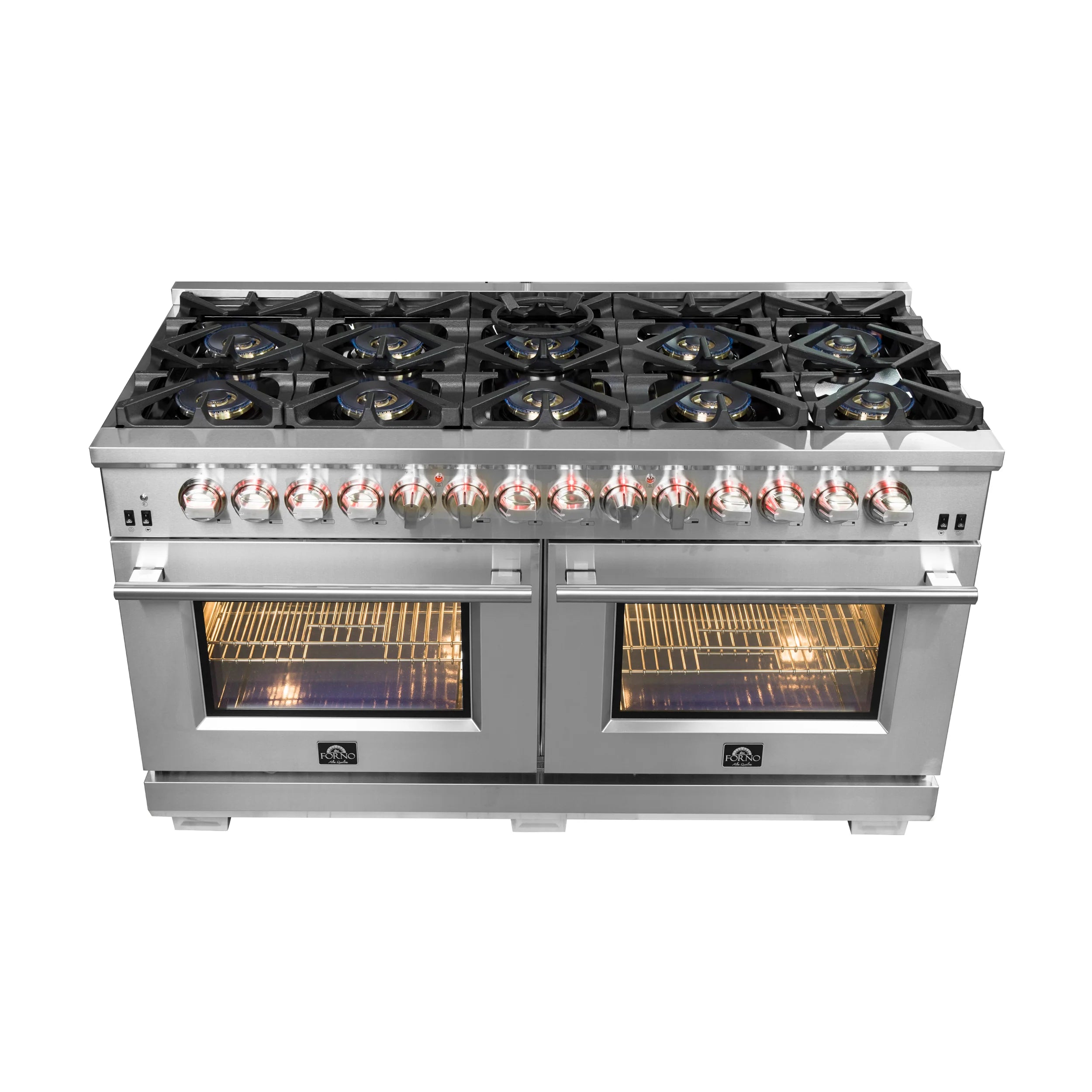 Forno, Capriasca 60' Freestanding Dual Fuel Range, LED Knobs FFSGS6187-60