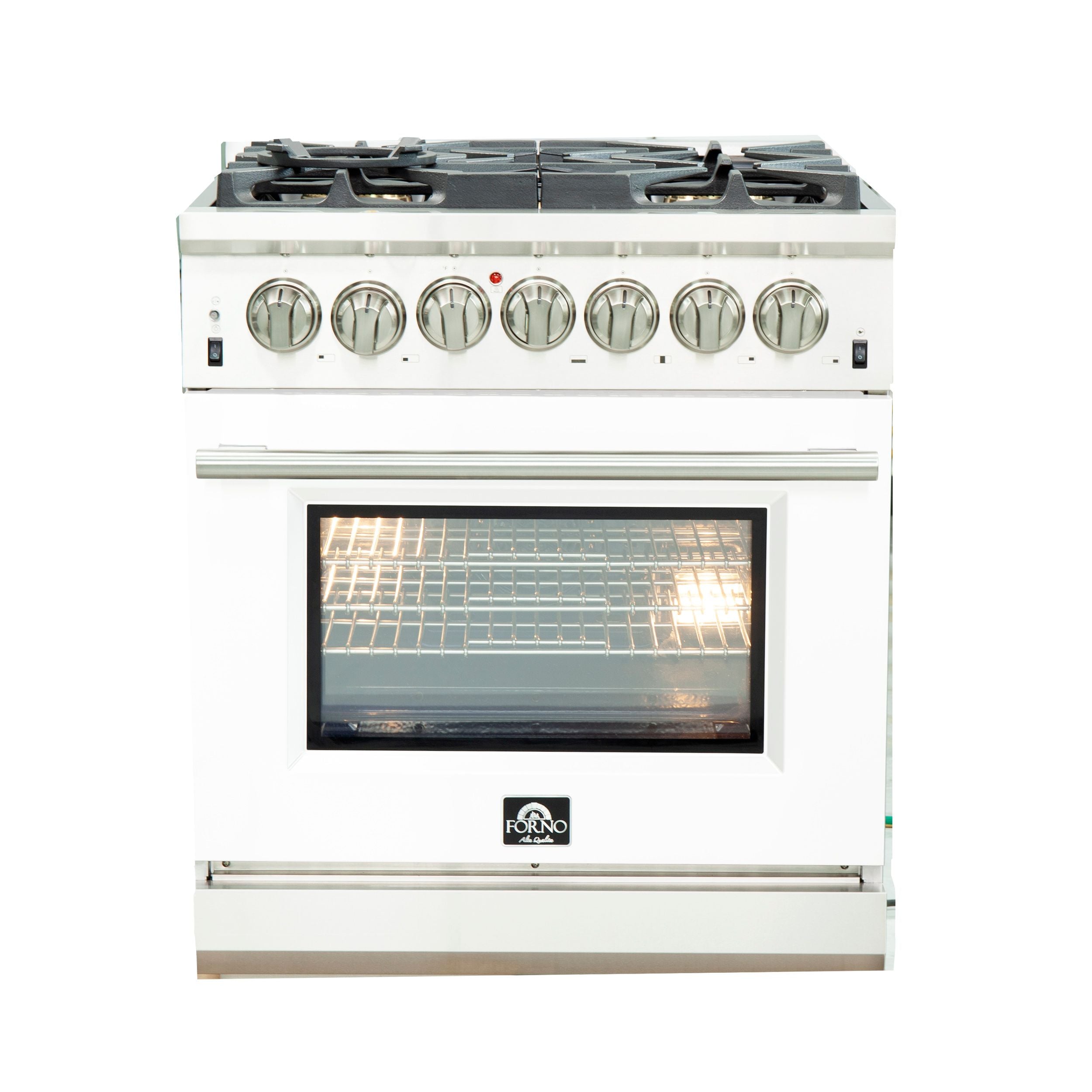 Forno, Capriasca 30″ Freestanding Dual Fuel Range, LED Knobs FFSGS6187-30