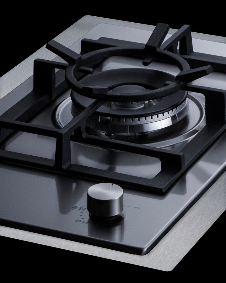 Summit 15" Wide 1-Burner Gas Cooktop In Stainless Steel - GCJ1SSTK15