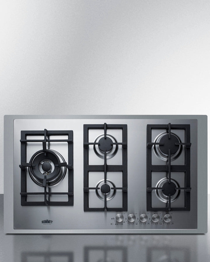 Summit 36" Wide 5-Burner Cooktop In Stainless Steel - GCJ536SS