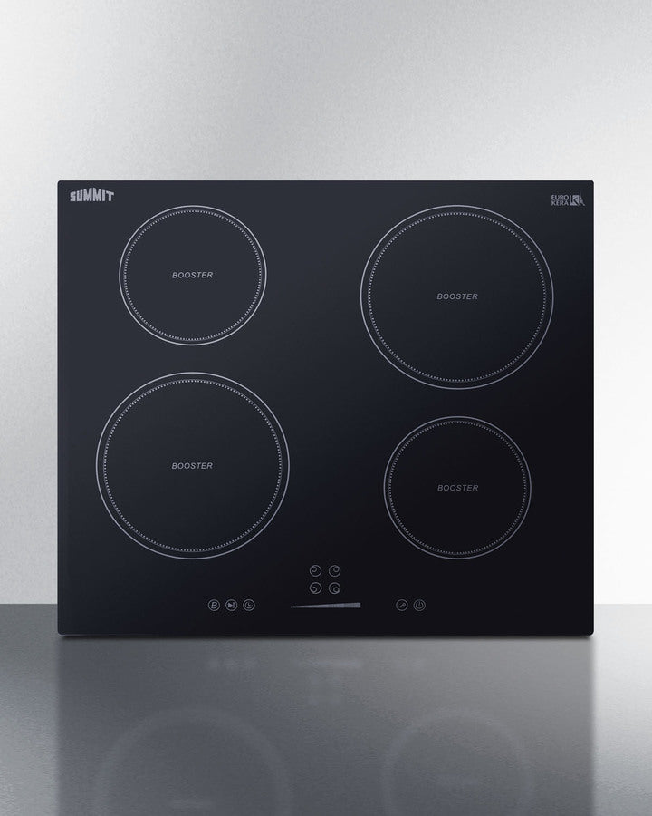 Summit 24" Wide 208-240V 4-Zone Induction Cooktop  with 4 Elements, Hot Surface Indicator, ADA Compliant, Induction Technology, Child Lock, Safety Shut-Off Control - SINC4B241B