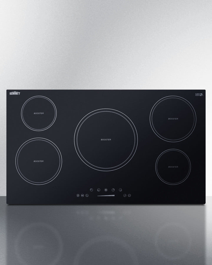 Summit 36" Wide 208-240V 5-Zone Induction Cooktop with 5 Elements, Hot Surface Indicator, ADA Compliant, Induction Technology, Child Lock, Safety Shut-Off Control - SINC5B36B