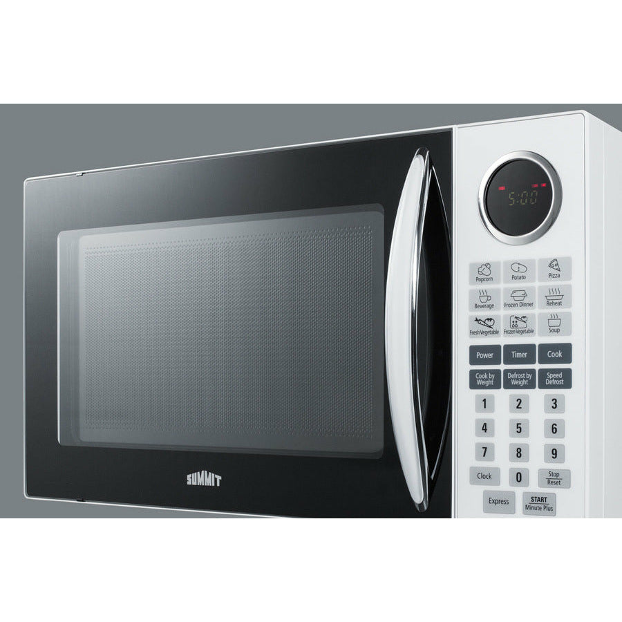 Summit 21" Compact Microwave with 1,000 Watts, 5 Power Levels, One-Touch Auto Cook Menu, Rotary Turntable - SM1102WH