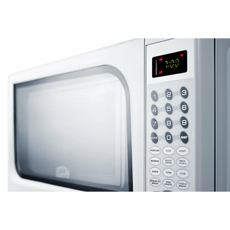 Summit 18" Compact Microwave with 800 Cooking Watts, Multiple Power Levels, One-Touch Auto Cook Menu - SM901WH