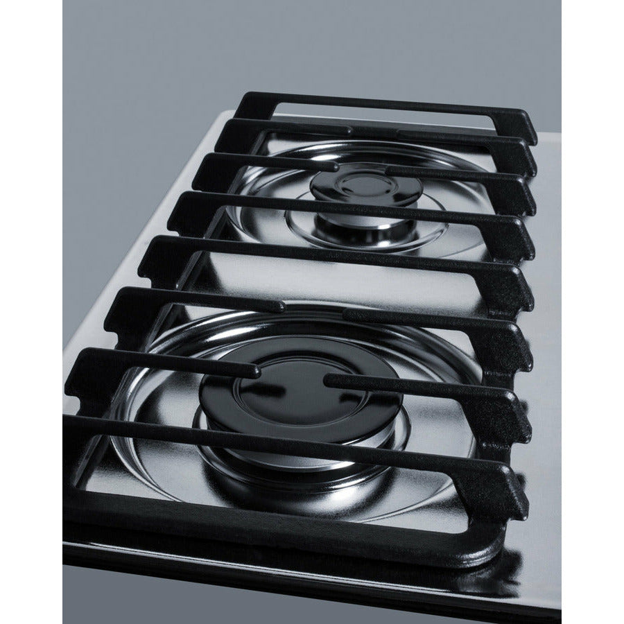 Summit 24" Wide 4-Burner Gas Cooktop  with Cast Iron Grates, Sealed Sabaf® Burners, Power Burner, Fits Common Cutouts, Simmer Burner, Two Standard Burners, Push-to-Turn Knobs - ZTL033S