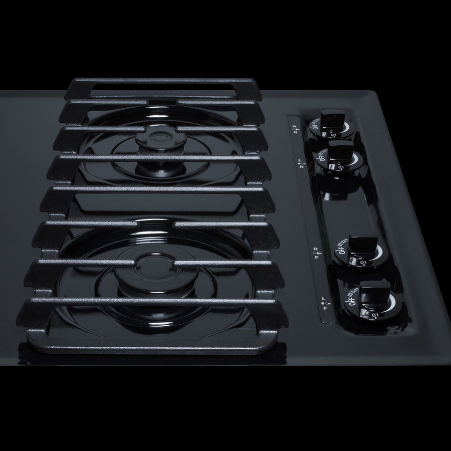 Summit 30" Wide 4-Burner Gas Cooktop  with 4 Sealed Burners, Cast Iron Grates, Porcelainized Cooking Surface - TTL053S