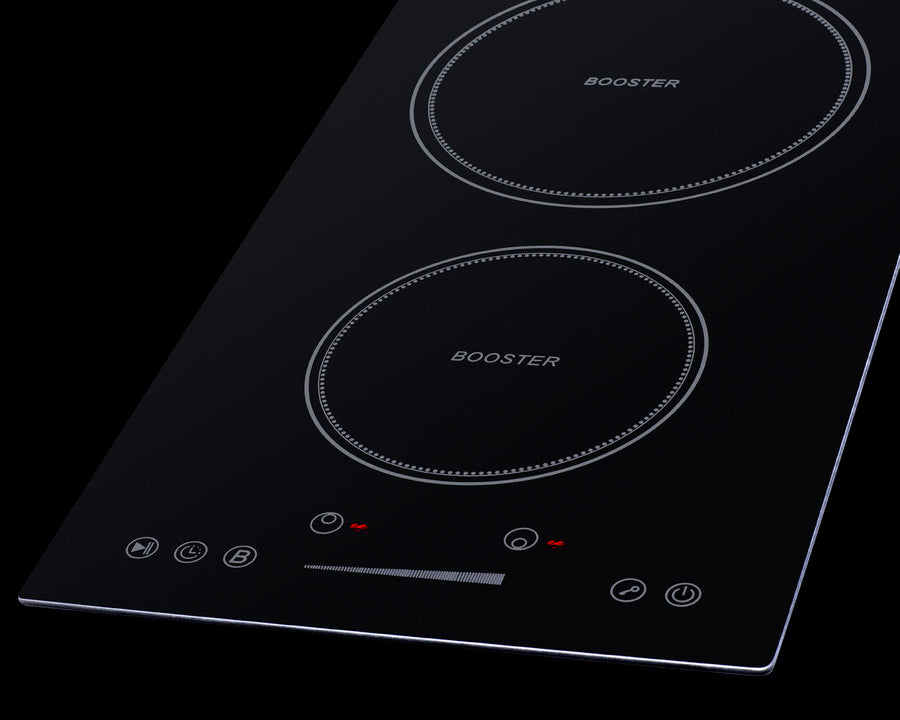 Summit 12" Wide 208-240V 2-Zone Induction Cooktop with 2 Elements, Hot Surface Indicator, ADA Compliant, Induction Technology, Child Lock, Safety Shut-Off Control - SINC2B230B