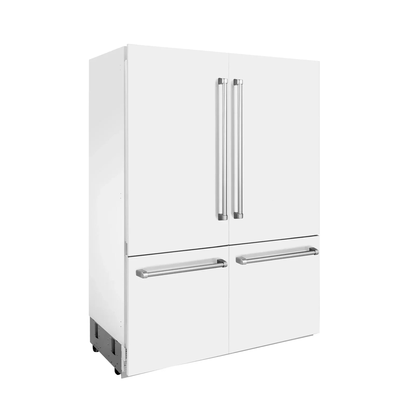 ZLINE 60-Inch 32.2 cu. ft. Built-In 4-Door French Door Refrigerator with Internal Water and Ice Dispenser in White Matte (RBIV-WM-60)