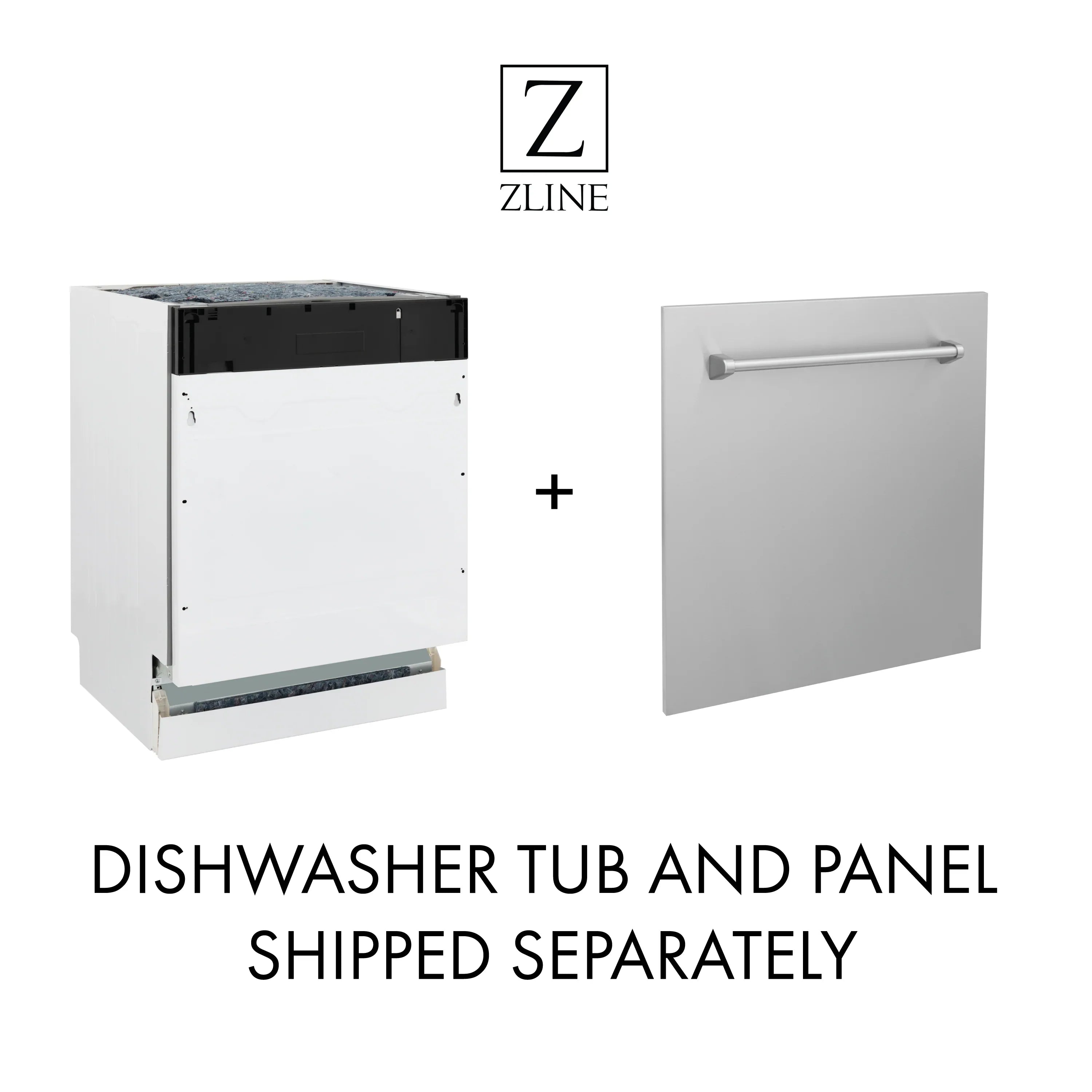 ZLINE 24" Tallac Series 3rd Rack Tall Tub Dishwasher in Custom Panel Ready with Stainless Steel Tub, 51dBa (DWV-24)