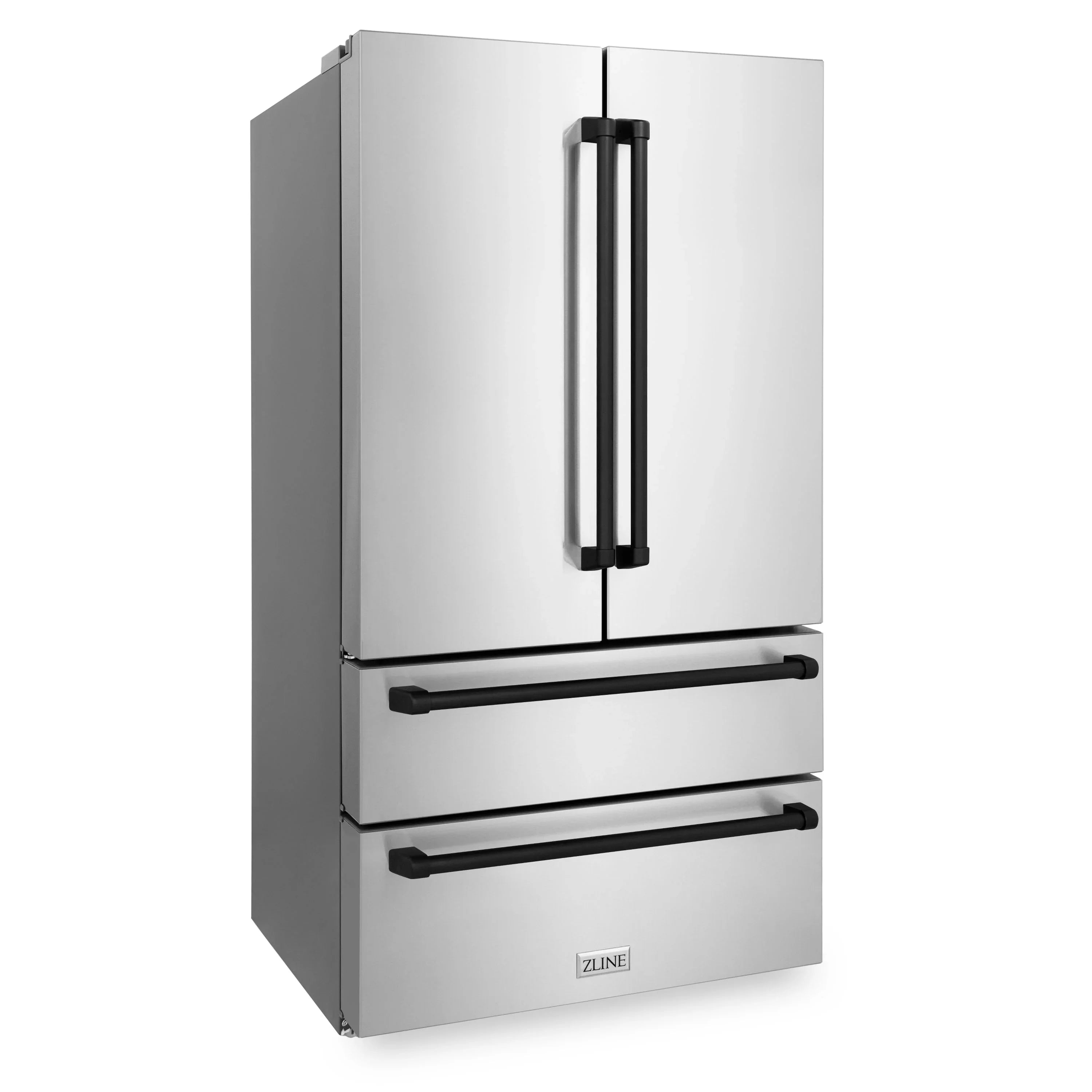 ZLINE 36" Autograph Edition 22.5 cu. ft Freestanding French Door Refrigerator with Ice Maker in Fingerprint Resistant Stainless Steel - RFMZ-36