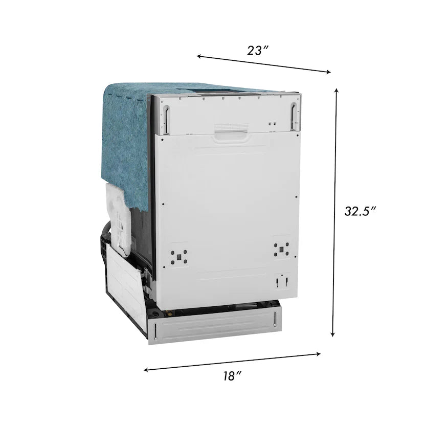 ZLINE 18 in. Compact Panel Ready Top Control Dishwasher with Stainless Steel Tub, 54dBa (DW7714-18)